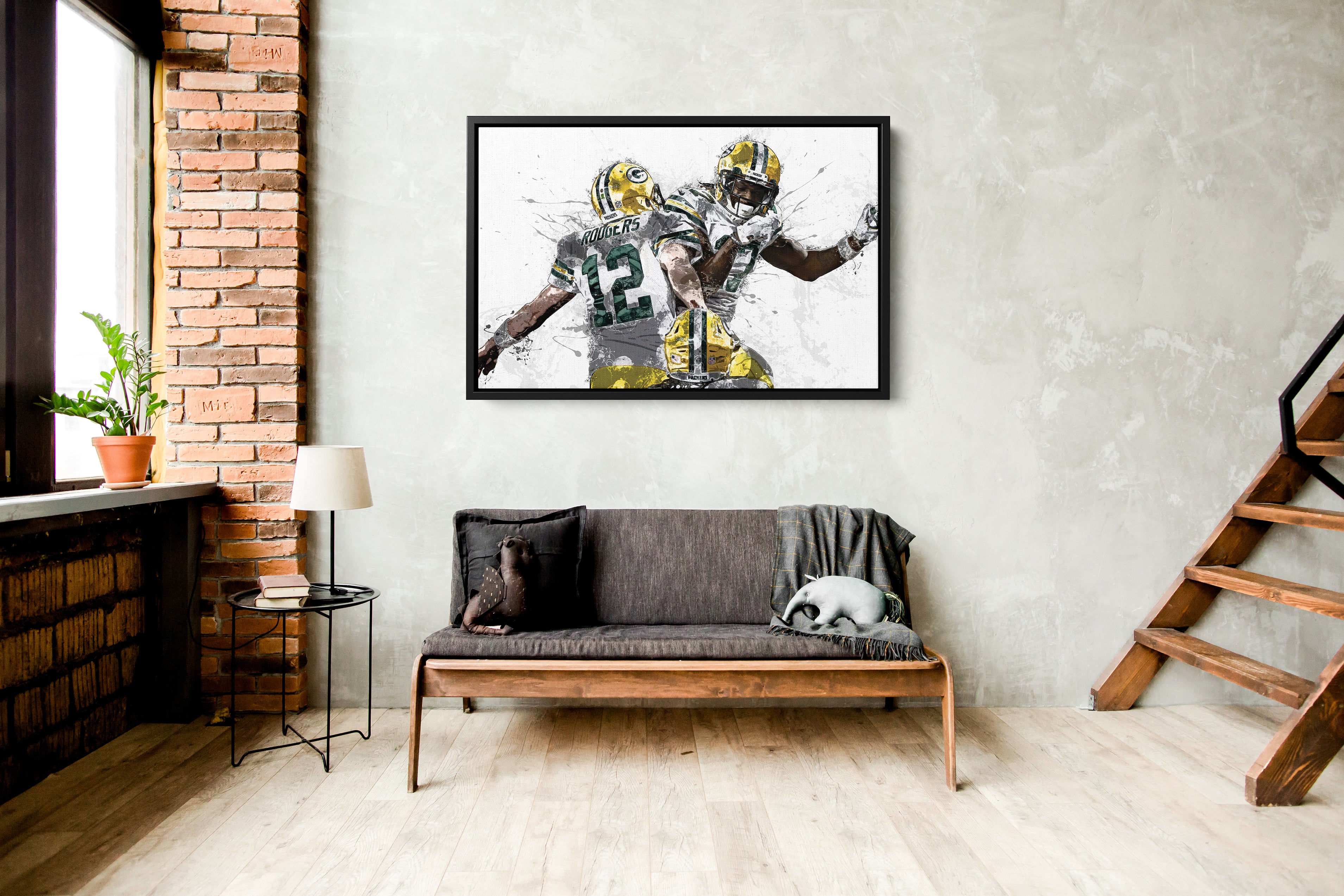 Aaron Rodgers Davante Adams Poster Green Bay Packers Football