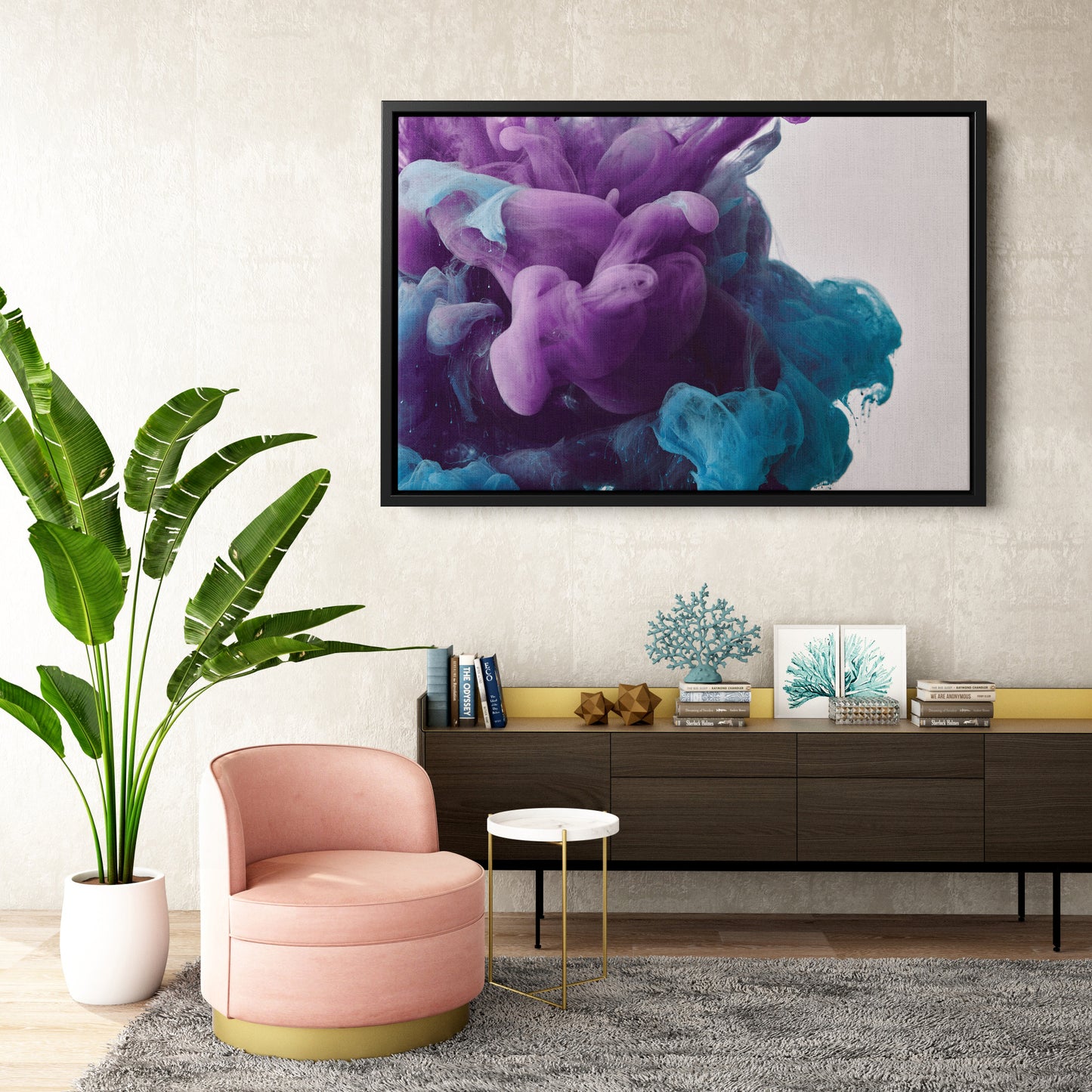 Cloud Poster Abstract Colorful Canvas Wall Art Home Decor Framed Art