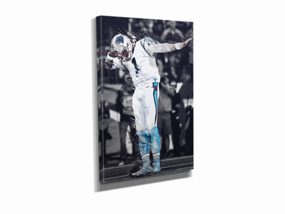 Cam Newton Dab Celebration Poster Carolina Panthers Football Hand Made Posters Canvas Print Kids Wall Art Man Cave Gift Home Decor