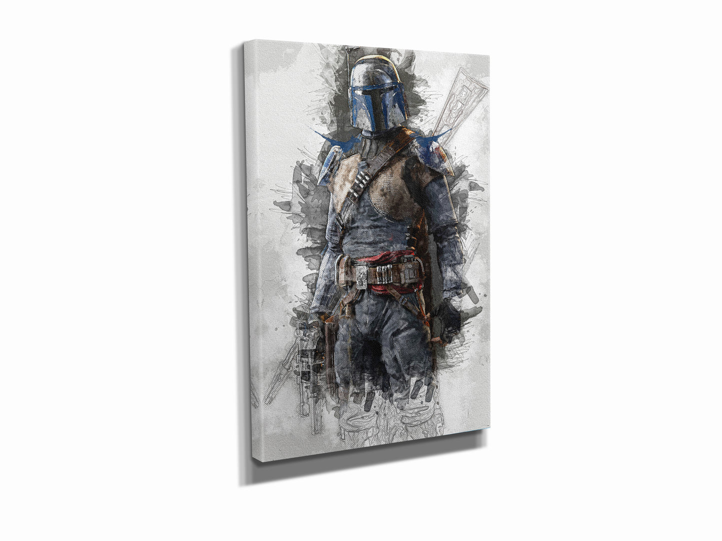 Jango Fett Poster Star Wars Painting Hand Made Posters Canvas Print Kids Wall Art Man Cave Gift Home Decor