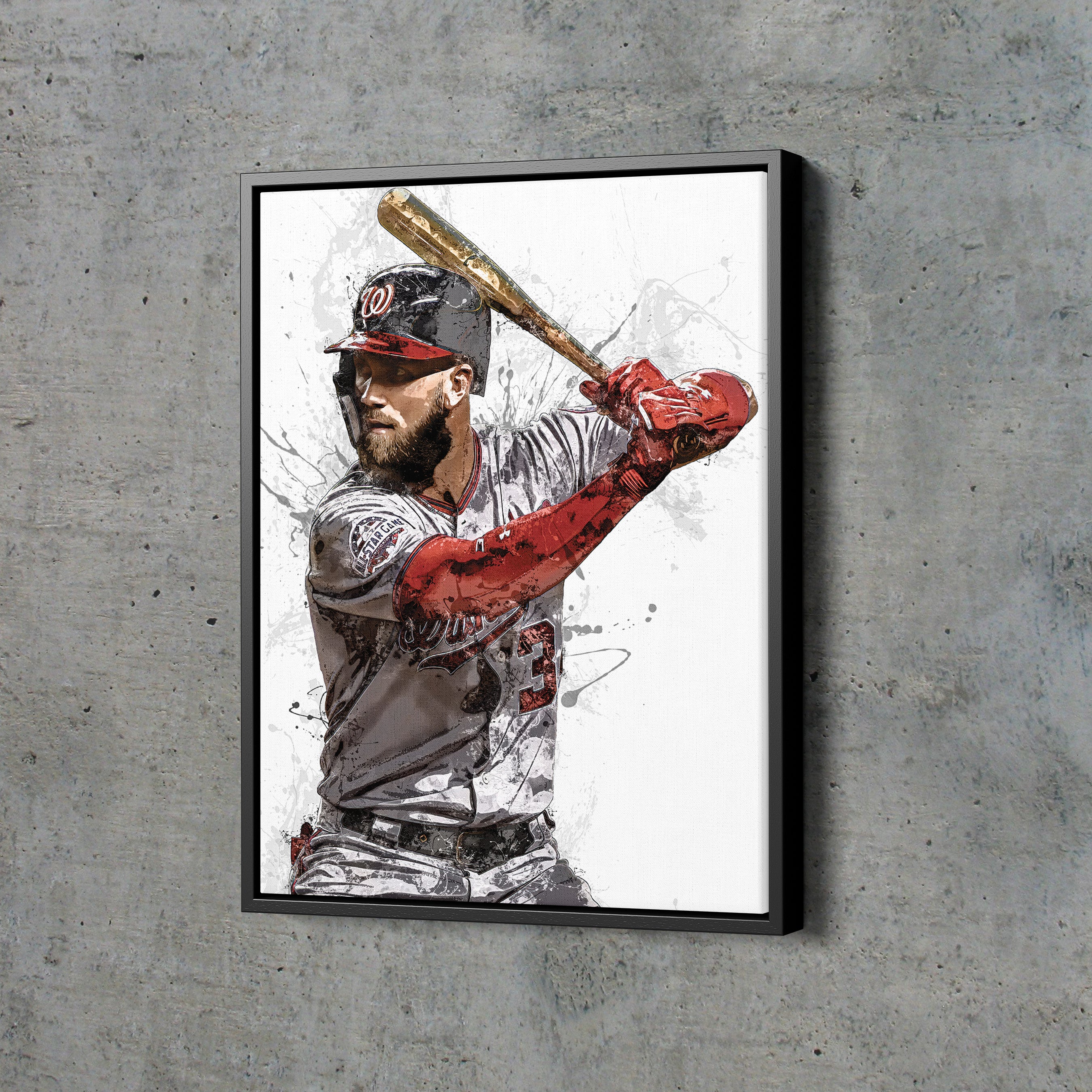 Bryce Harper Poster Philadelphia Phillies Baseball Painting Hand Made –  CanvasBlackArt