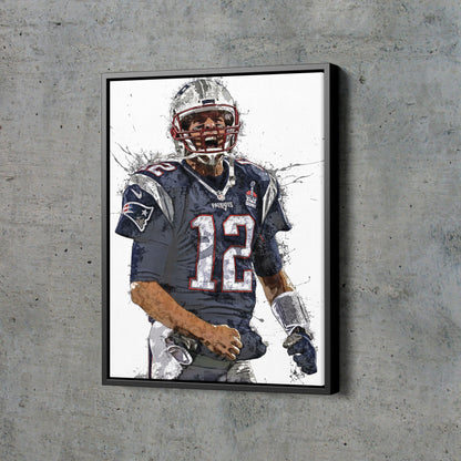 Tom Brady Poster New England Patriots Football Hand Made Posters Canvas Print Kids Wall Art Man Cave Gift Home Decor