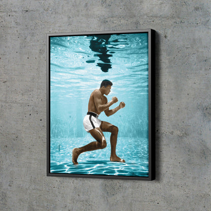 Muhammad Ali Underwater Poster Boxing Hand Made Posters Canvas Print Wall Art Home Decor