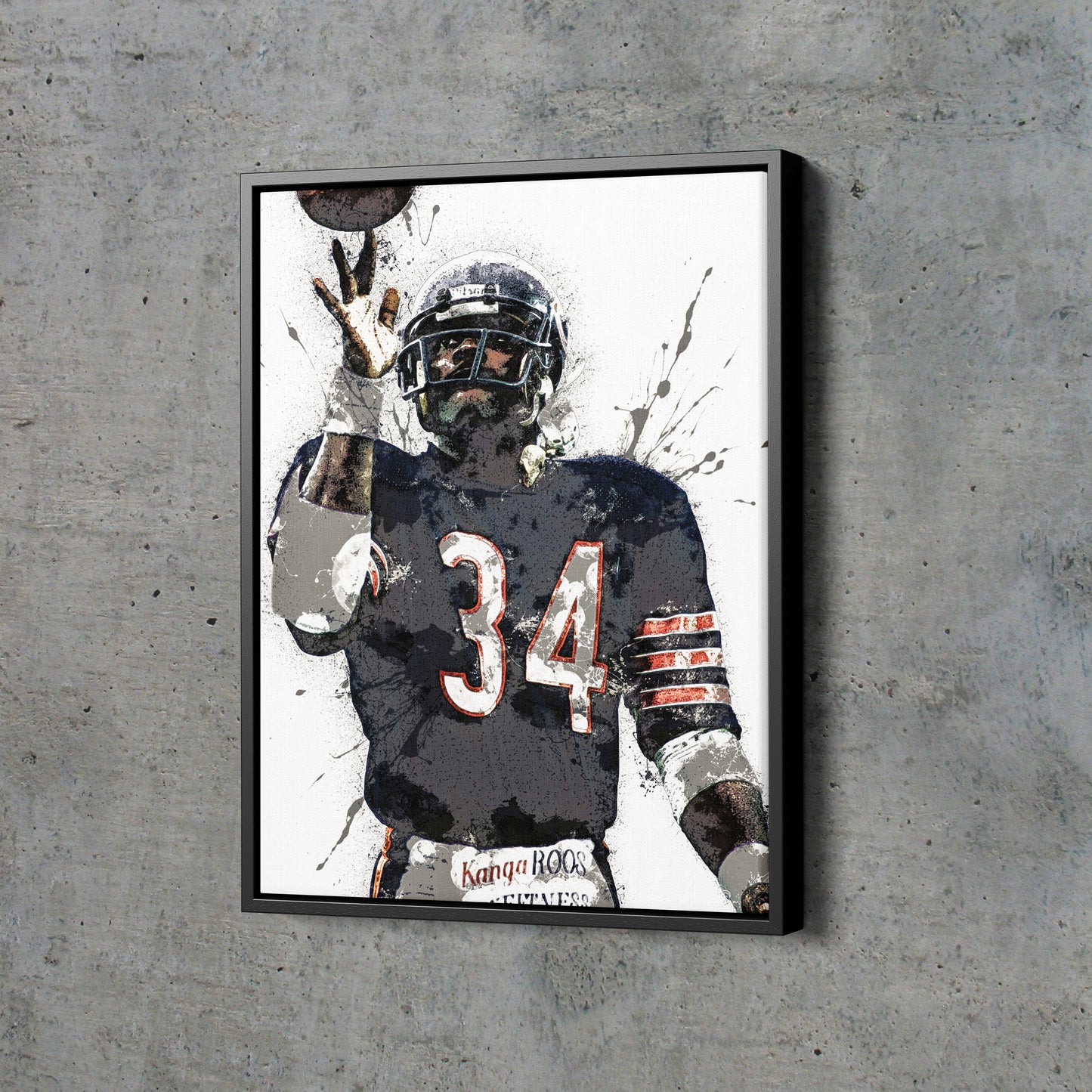 Walter Payton Poster Chicago Bears Football Made Posters Canvas Print Wall Art Man Cave Gift Home Kids Decor
