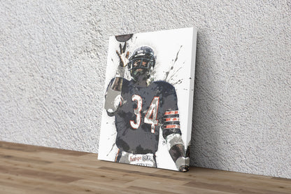 Walter Payton Poster Chicago Bears Football Made Posters Canvas Print Wall Art Man Cave Gift Home Kids Decor