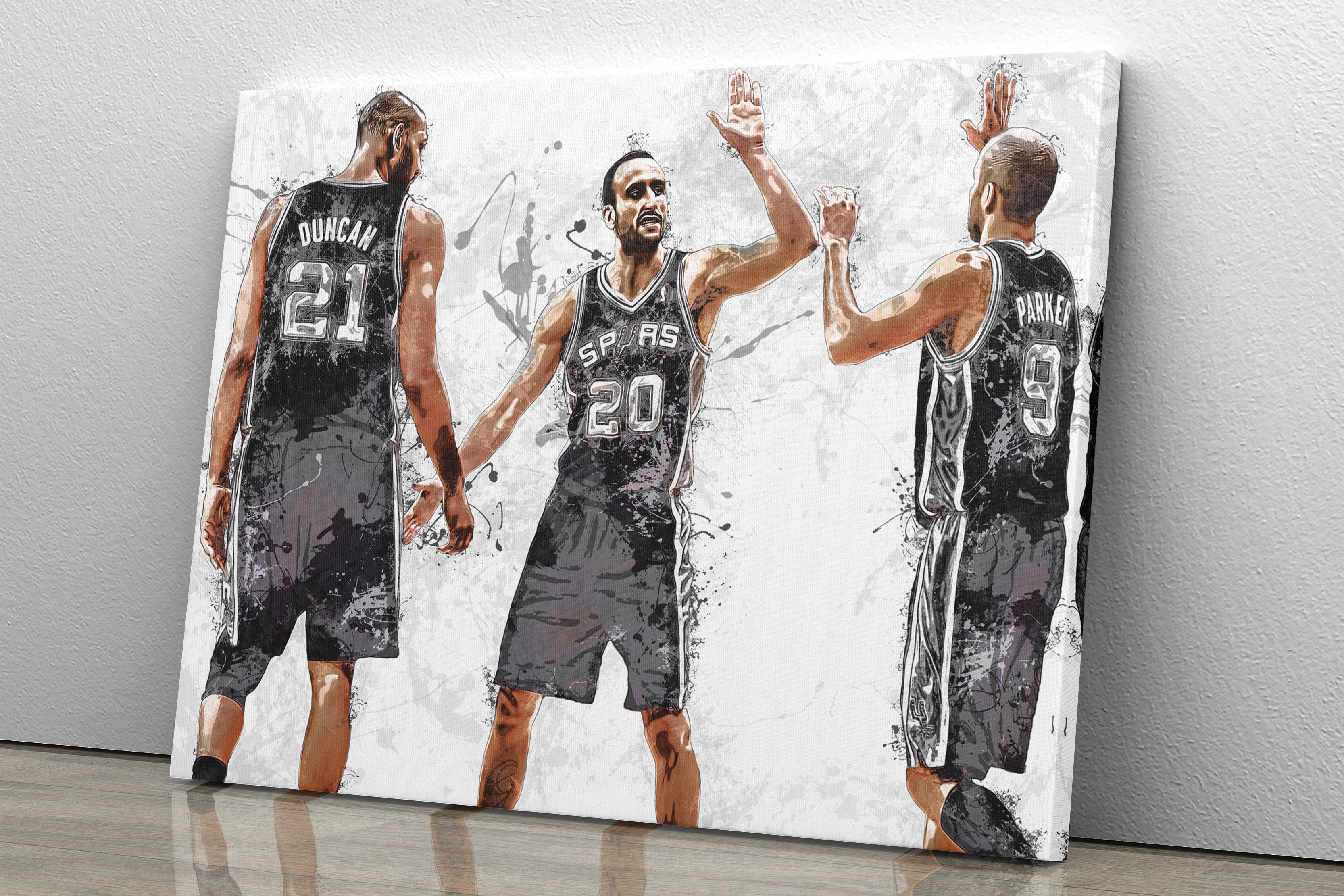 Framed San Antonio Spurs Big 3 Facsimile Laser Engraved Auto 12x15 Collage