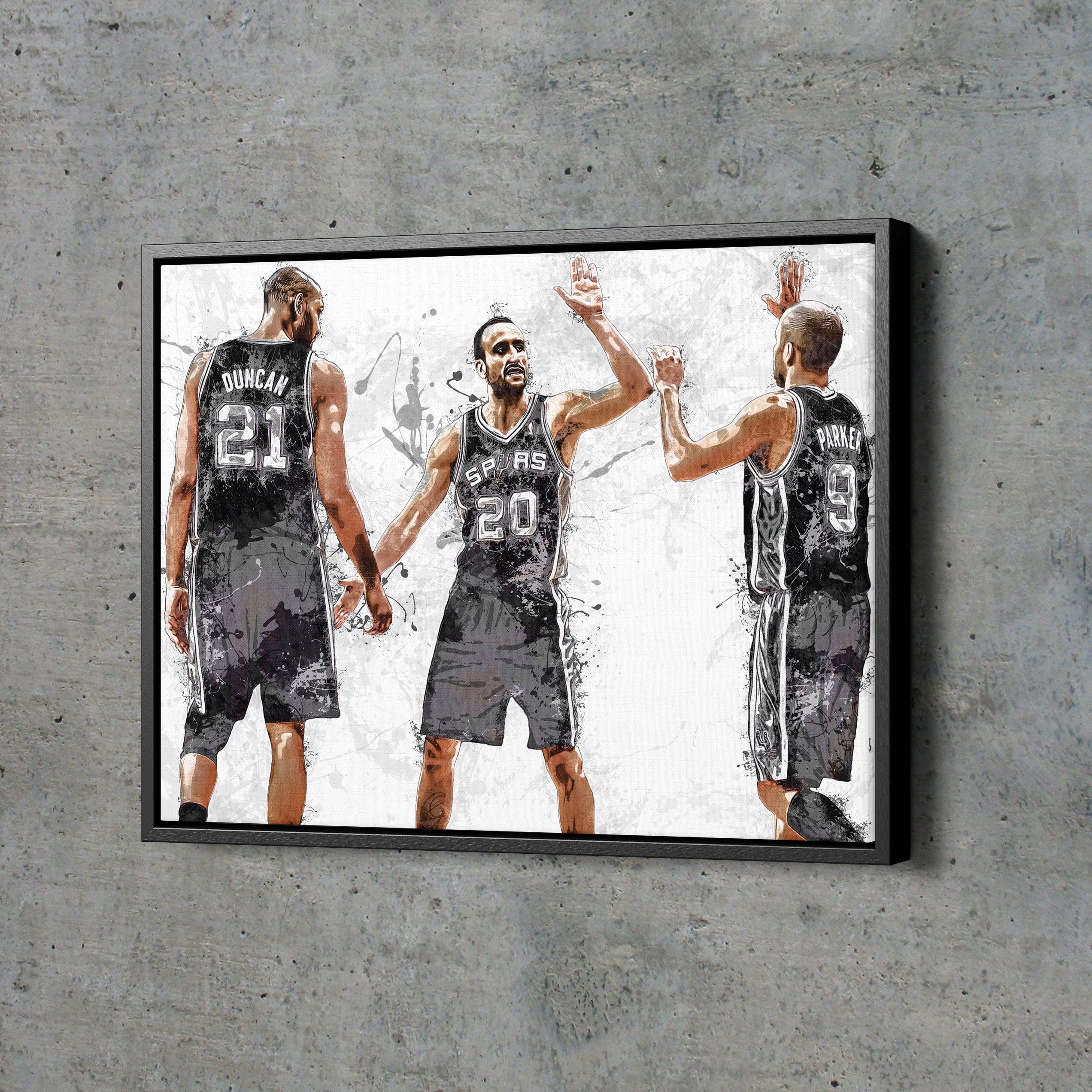 Framed San Antonio Spurs Big 3 Facsimile Laser Engraved Auto 12x15 Collage
