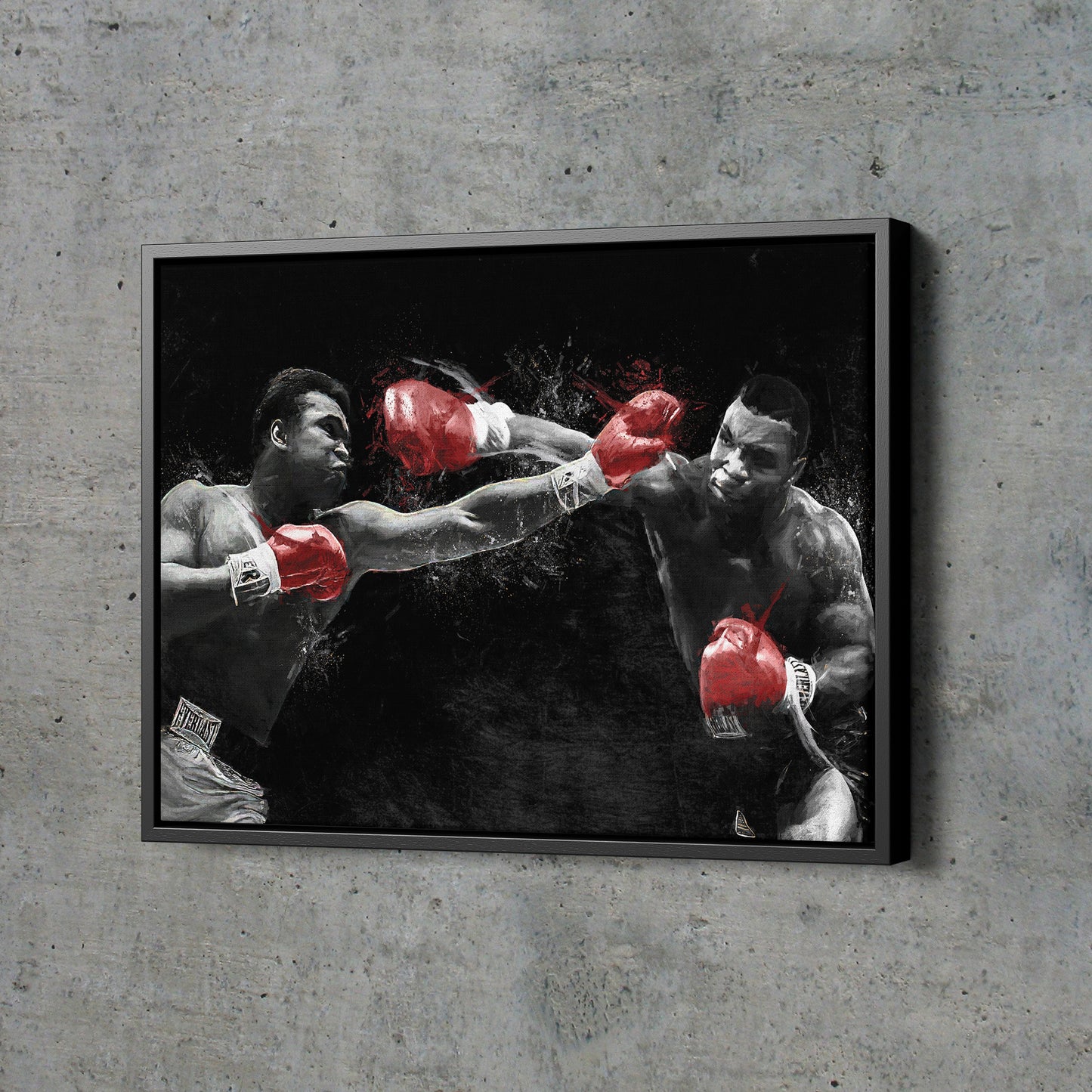 Mike Tyson vs  Muhammad Ali Poster Boxing Painting Hand Made Posters Canvas Print Wall Art Home Man Cave Gift Decor