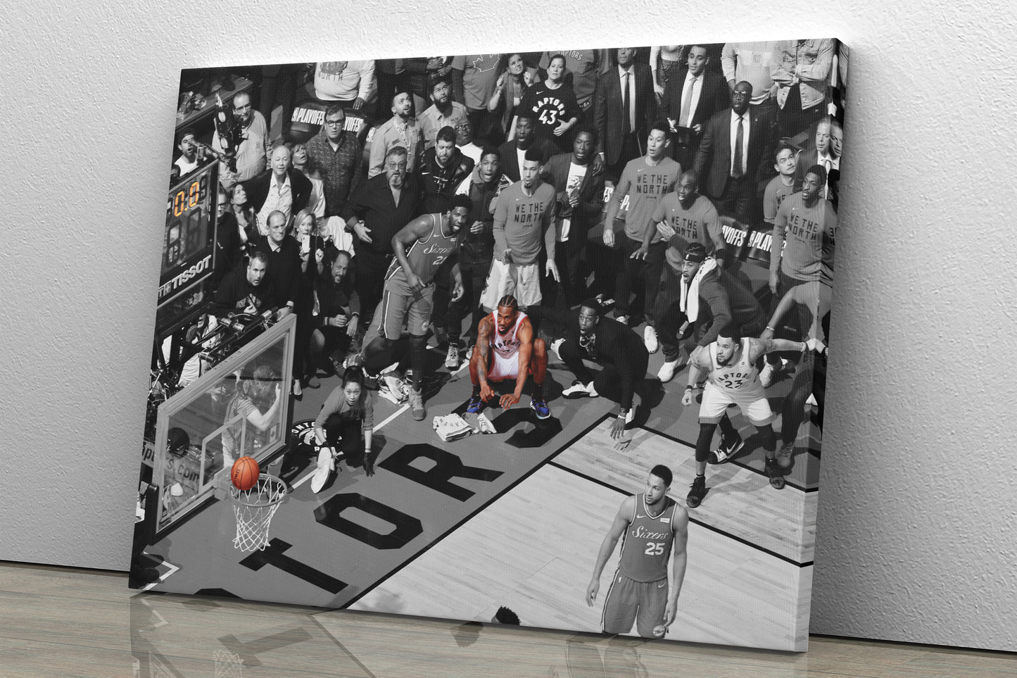 Kawhi Leonard Buzzer Beater Game 7 Poster Toronto Raptors Basketball Hand Made Posters Canvas Print Wall Art Home Decor