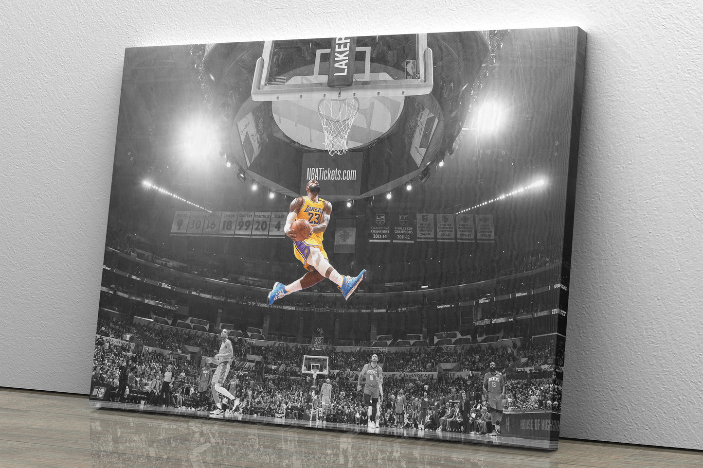 LeBron James Slam Dunk Poster Los Angeles Lakers Basketball Hand Made Posters Canvas Print Wall Art Home Decor