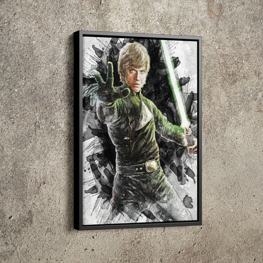 Luke Skywalker Poster Star Wars Movie Painting Hand Made Posters Canvas Print Kids Wall Art Man Cave Gift Home Decor
