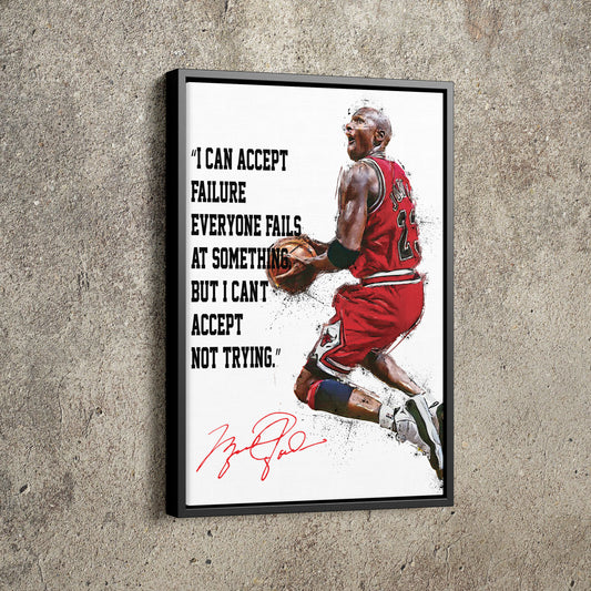 Michael Jordan Poster Chicago Bulls quote Basketball Hand Made Posters Canvas Print Wall Art Home Decor