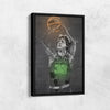 Larry Bird Poster Graffiti Neon Boston Celtics NBA Hand Made Poster Canvas Print Kids Wall Art Man Cave Gift Home Decor