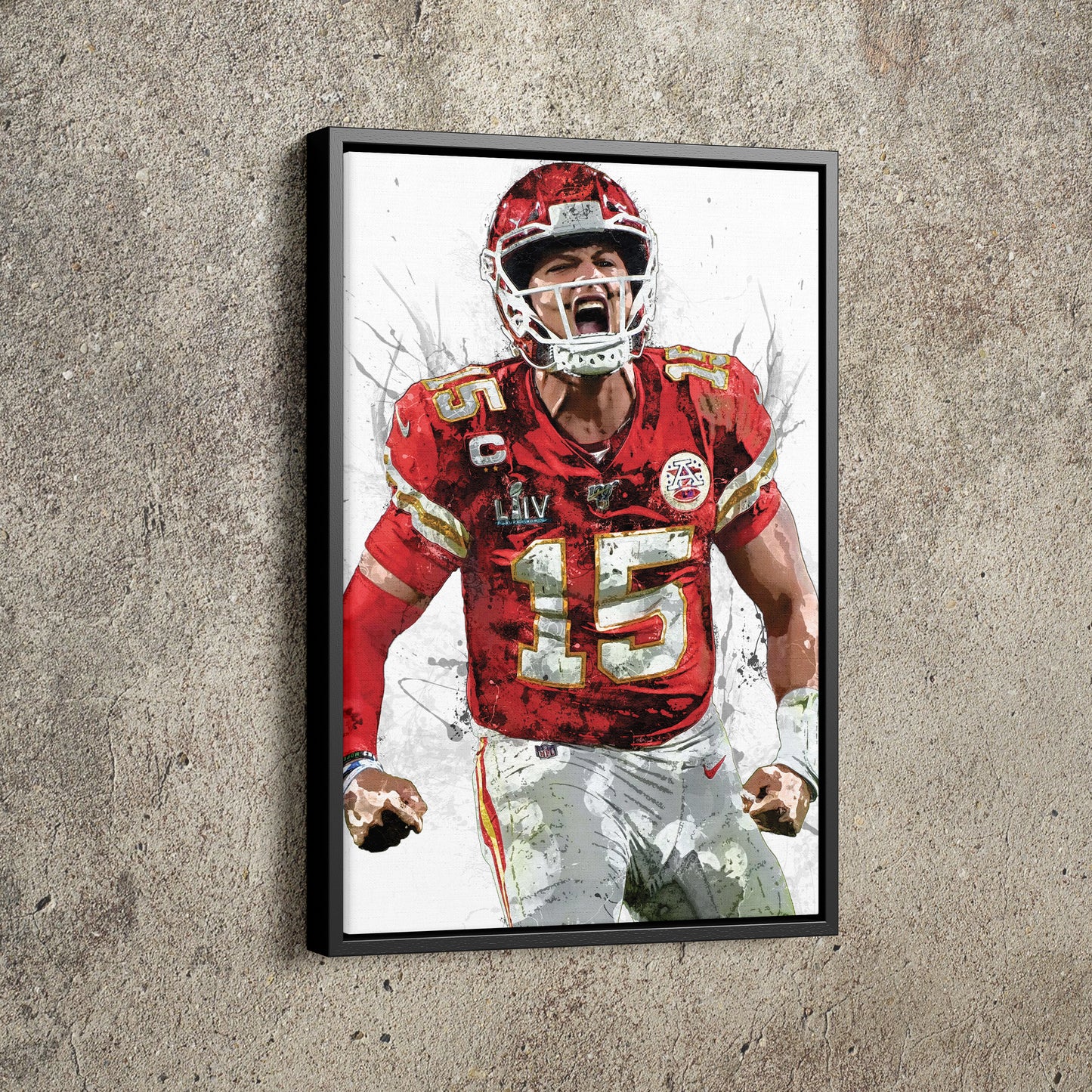 Patrick Mahomes Art Poster Kansas City Chiefs Football Hand Made Posters Canvas Print Kids Wall Art Man Cave Gift Home Decor