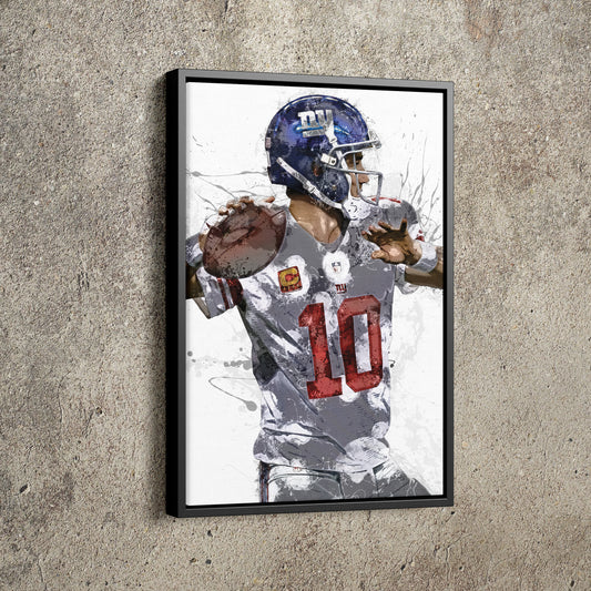 Eli Manning Poster New York Giants Football Painting Hand Made Posters Canvas Print Kids Wall Art Home Man Cave Gift Decor