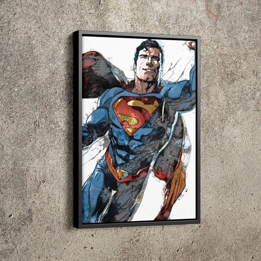 Superman Poster DC Comics Painting Hand Made Posters Canvas Print Kids Wall Art Man Cave Gift Home Decor