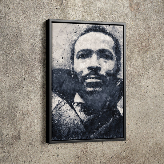 Marvin Gaye Poster Singer Geometrical Art Hand Made Posters Canvas Print Wall Art Home Decor