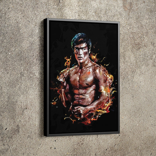 Bruce Lee Poster Actor Mixed Martial Arts Painting Hand Made Posters Canvas Print Wall Art Man Cave Gift Home Decor