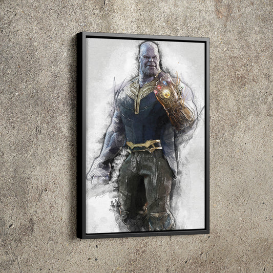 Thanos Art Poster Marvel Superhero Comics Painting Hand Made Posters Canvas Print Kids Wall Art Man Cave Gift Home Decor