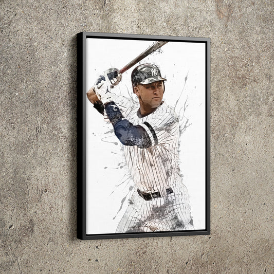 Derek Jeter Poster New York Yankees Baseball Painting Hand Made Posters Canvas Print Kids Wall Art Man Cave Gift Home Decor