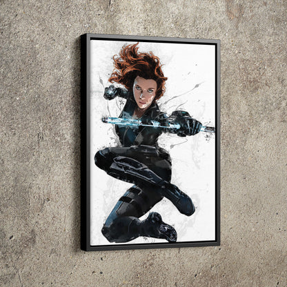 Black Widow Poster Marvel Superhero Comics Painting Hand Made Posters Canvas Print Kids Wall Art Man Cave Gift Home Decor