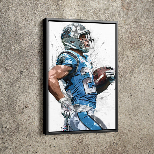 Christian McCaffrey Poster Carolina Panthers Football Painting Hand Made Posters Canvas Print Kids Wall Art Man Cave Gift Home Decor