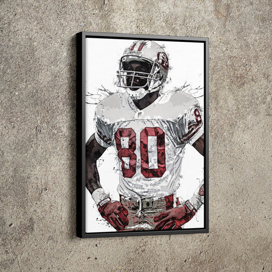 Jerry Rice Poster San Francisco 49ers Football Painting Hand Made Posters Canvas Print Kids Wall Art Man Cave Gift Home Decor