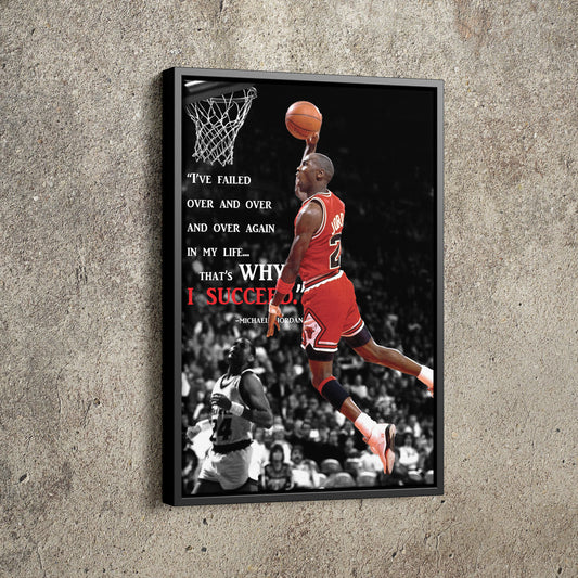Michael Jordan Quote Poster Chicago Bulls Basketball Hand Made Posters Canvas Print Wall Art Home Decor