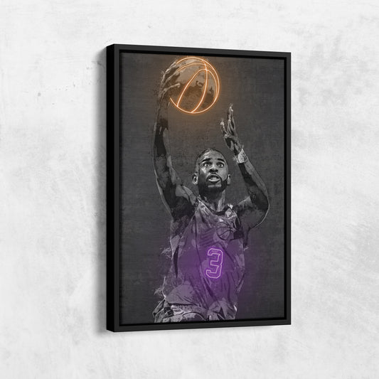 Chris Paul Poster Graffiti Neon Phoenix Suns NBA Hand Made Poster Canvas Print Kids Wall Art Man Cave Gift Home Decor