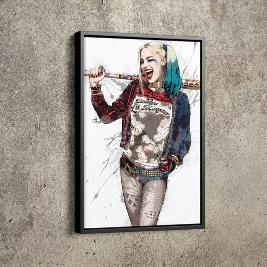 Harley Quinn Poster DC Superhero Comics Painting Hand Made Posters Canvas Print Kids Wall Art Man Cave Gift Home Decor