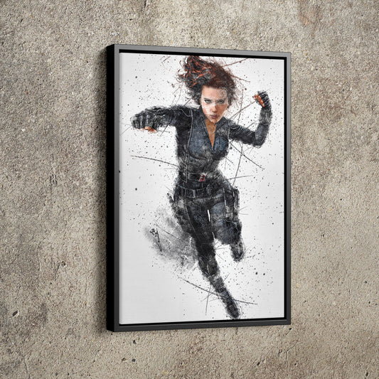 Black Widow Poster Marvel Comics Hand Made Posters Canvas Print Wall Art Home Decor