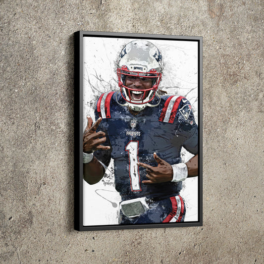 Cam Newton Poster New England Patriots Football Hand Made Posters Canvas Print Kids Wall Art Home Man Cave Gift Decor