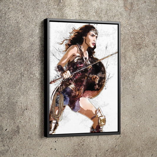 Wonderwoman Poster Marvel Superhero Comics Painting Hand Made Posters Canvas Print Kids Wall Art Man Cave Gift Home Decor