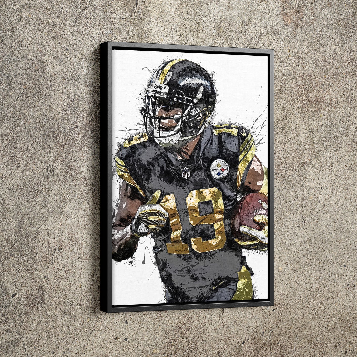 JuJu Smith-Schuster Art Poster Pittsburgh Steelers Football Hand Made Posters Canvas Framed Print Wall Kids Art Man Cave Gift Home Decor