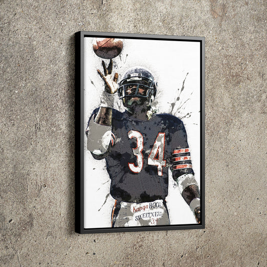 Walter Payton Poster Chicago Bears Football Made Posters Canvas Print Wall Art Man Cave Gift Home Kids Decor