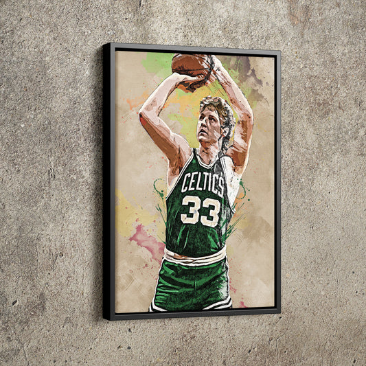 Larry Bird Poster Boston Celtics Basketball Painting Hand Made Posters Canvas Print Wall Kids Art Man Cave Gift Home Decor