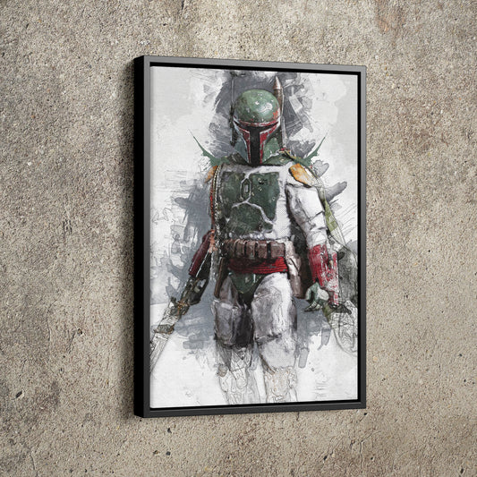 Boba Fett Poster Star Wars Painting Hand Made Posters Canvas Print Kids Wall Art Man Cave Gift Home Decor