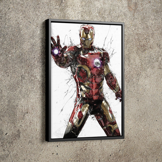 Iron Man Poster Marvel Superhero Comics Painting Hand Made Posters Canvas Print Kids Wall Art Man Cave Gift Home Decor