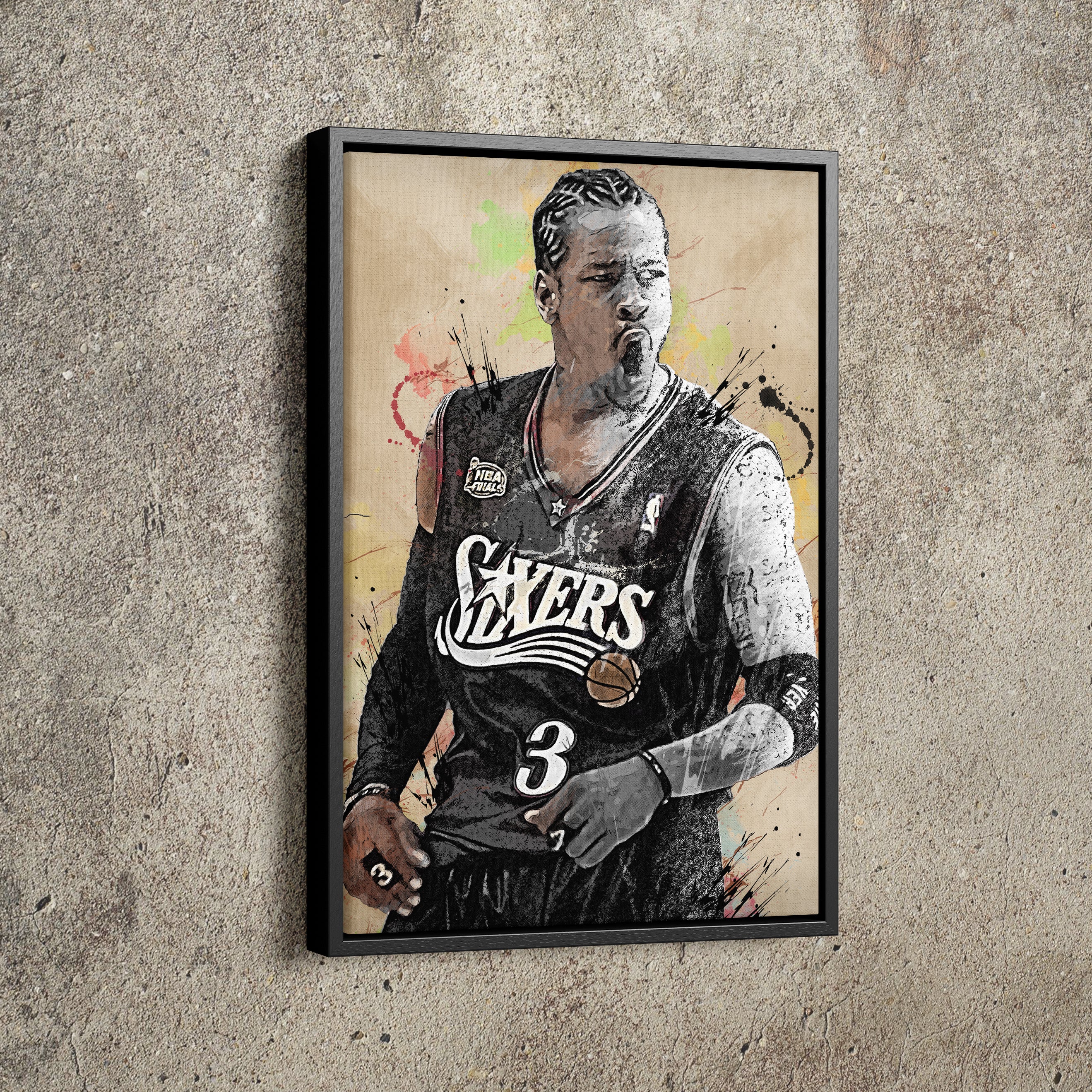 Allen Iverson, Canvas Frame, Kids Wall Decor, Basketball Fan, Man Cave Gift  for Him - Her, Sports Canvas Wall Art