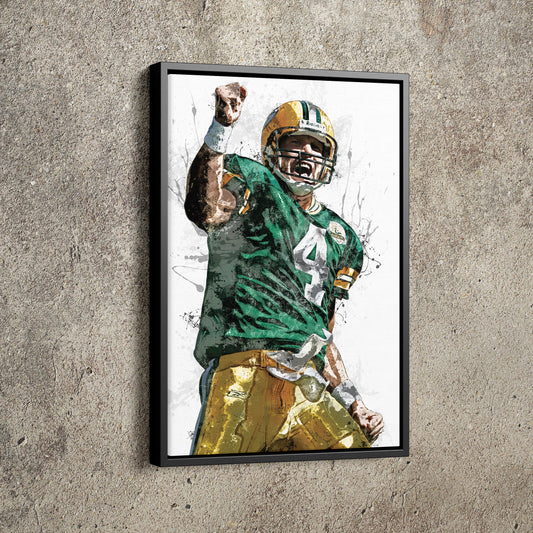 Brett Favre Poster Green Bay Packers Football Painting Hand Made Posters Canvas Print Kids Wall Art Man Cave Gift Home Decor