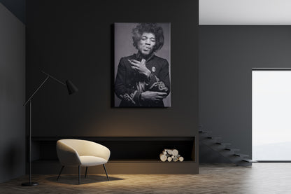 Jimi Hendrix Poster Guitarist Singer Smoking Hand Made Posters Canvas Print Wall Art Home Decor