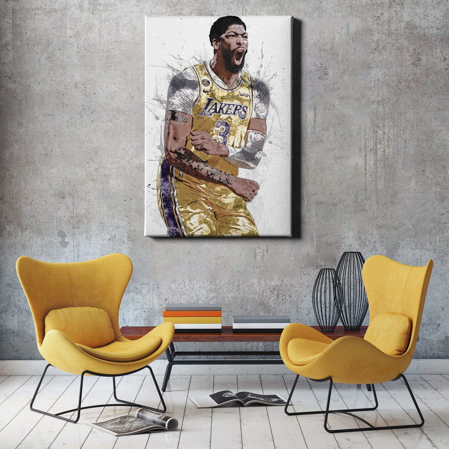 Anthony Davis Poster Los Angeles Lakers Basketball Painting Hand Made Posters Canvas Print Kids Wall Art Man Cave Gift Home Decor