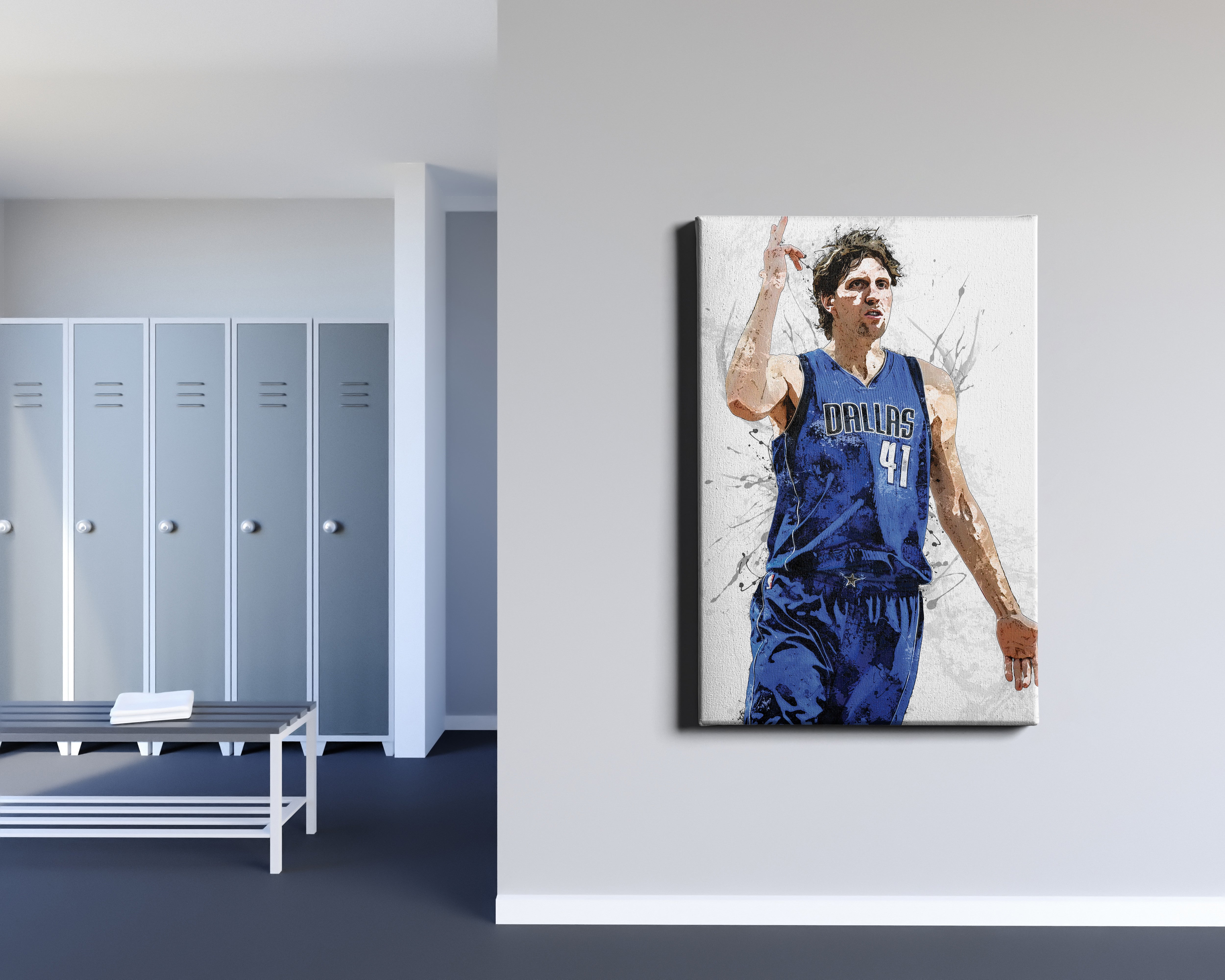 Dirk Nowitzki Championship Poster Dallas Mavericks Basketball Hand Made  Posters Canvas Print Kids Wall Art Man Cave Gift Home Decor