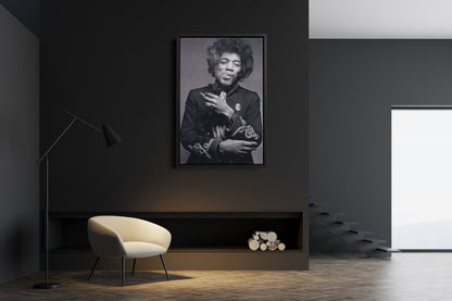 Jimi Hendrix Poster Guitarist Singer Smoking Hand Made Posters Canvas Print Wall Art Home Decor