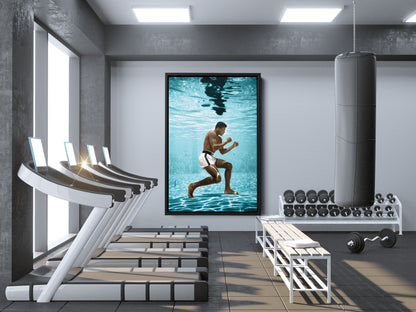 Muhammad Ali Underwater Poster Boxing Hand Made Posters Canvas Print Wall Art Home Decor