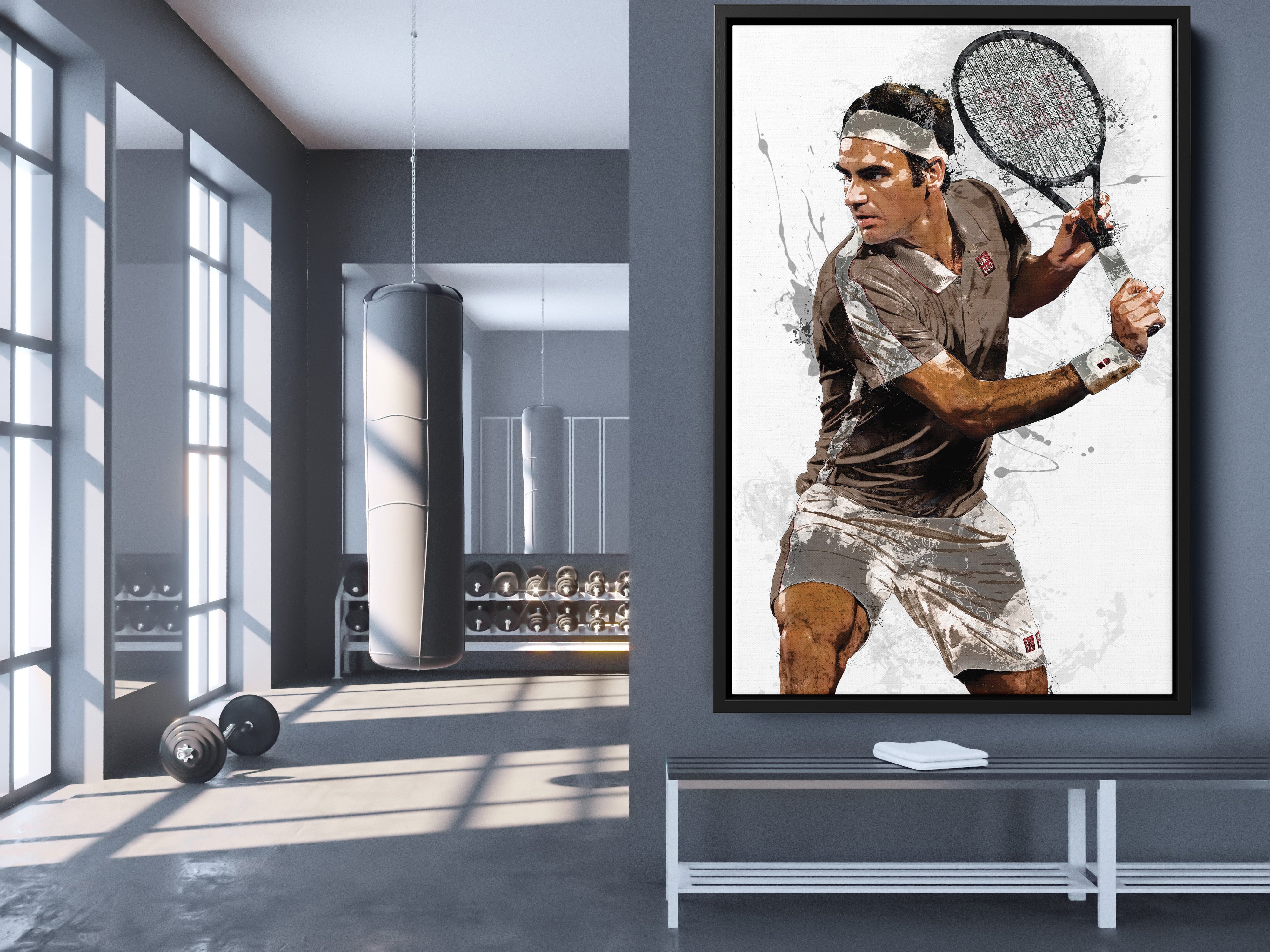 Tennis cool office wall art, tennis racket print canvas art 