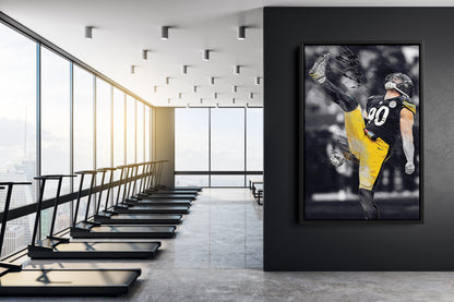 T.J.Watt Poster Celebration Pittsburgh Steelers Football Hand Made Posters Canvas Framed Print Wall Kids Art Man Cave Gift Home Decor