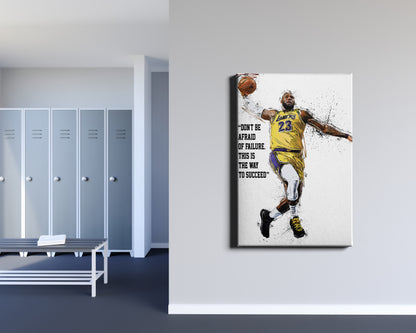 LeBron James Poster Los Angeles Lakers Basketball Quote Hand Made Posters Canvas Print Wall Art Home Decor