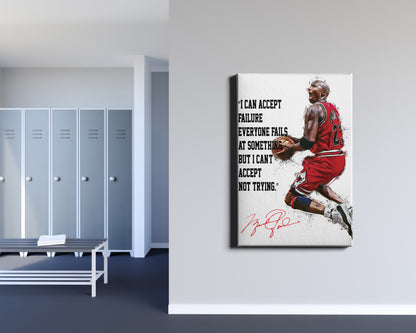 Michael Jordan Poster Chicago Bulls quote Basketball Hand Made Posters Canvas Print Wall Art Home Decor