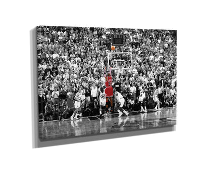 Michael Jordan The Last Shot Poster Chicago Bulls Basketball Hand Made Posters Canvas Print Wall Art Home Decor